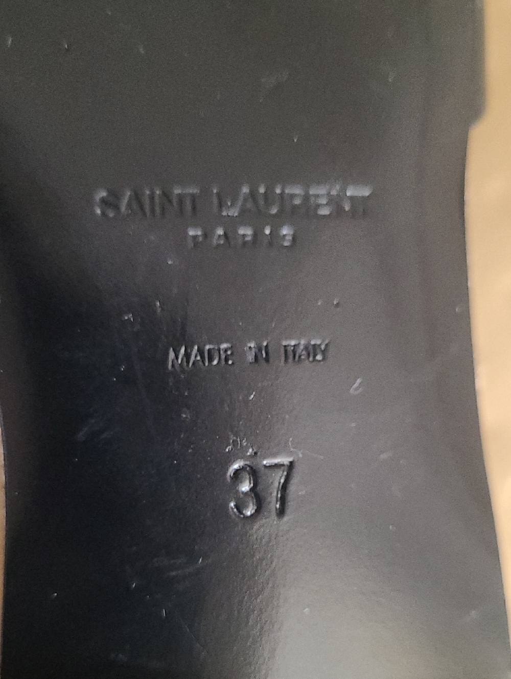Saint Laurent Paris Tribute Slide Sandals Black Leather Raffia Mule Flats EU 37 - Picture 4 of 7